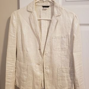 White sparkly J. Crew blazer